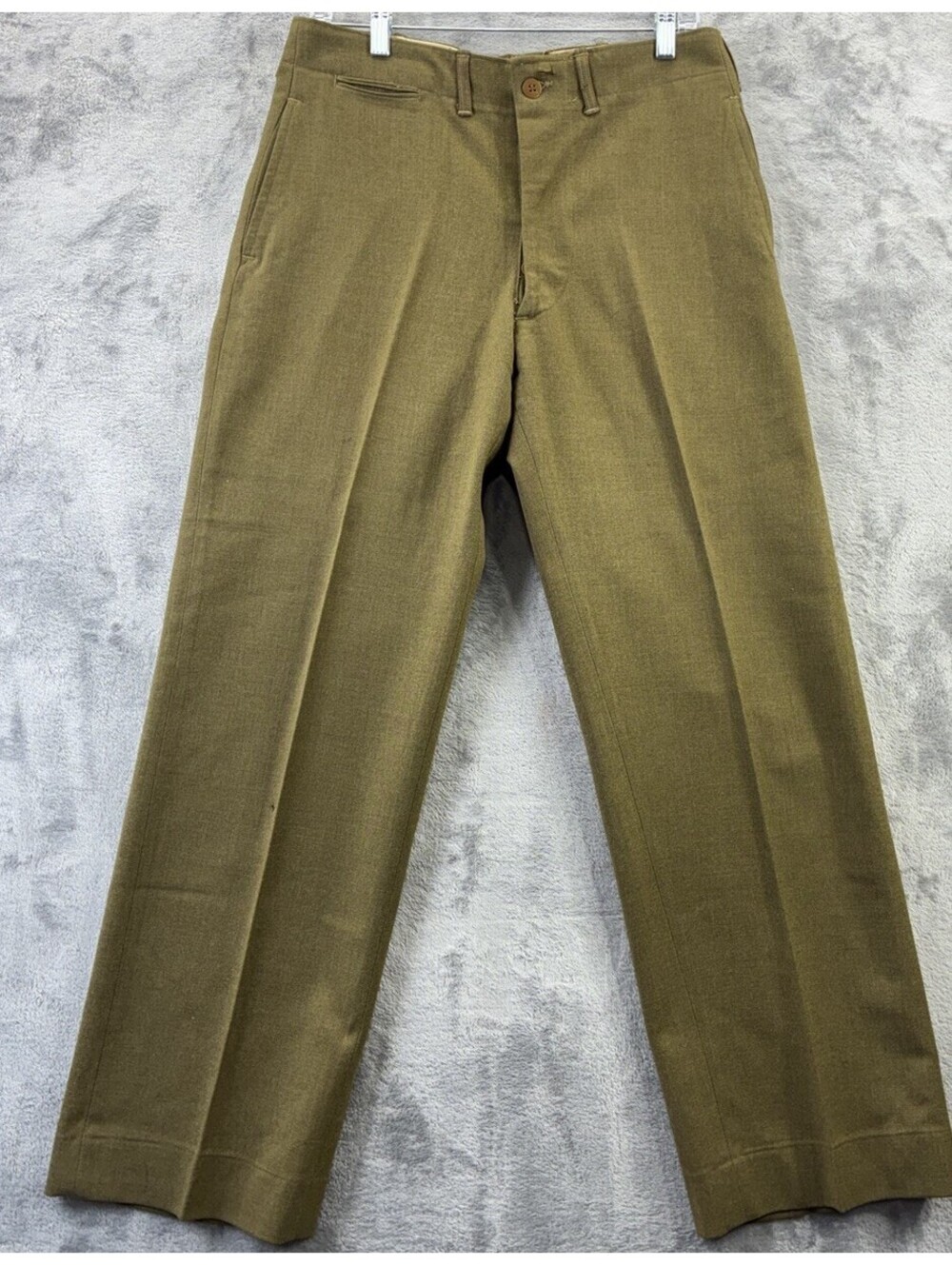 Vintage WW2 US Army Wool Field Trouser Pants 32 X 31 Military Rare Olive Green